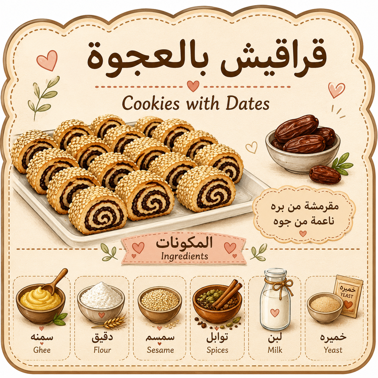 Karakeesh Bel Agwa — قراقيش بالعجوة
